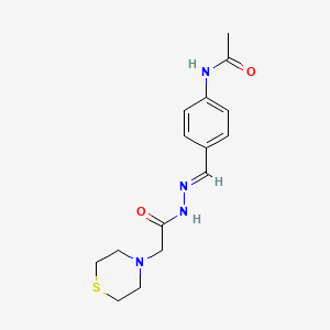 molecular formula C15H20N4O2S B3836172 N-{4-[2-(4-thiomorpholinylacetyl)carbonohydrazonoyl]phenyl}acetamide 
