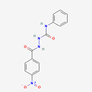 molecular formula C14H12N4O4 B3836181 2-(4-nitrobenzoyl)-N-phenylhydrazinecarboxamide 