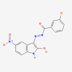 molecular formula C15H9BrN4O4 B3836195 3-bromo-N'-(5-nitro-2-oxo-1,2-dihydro-3H-indol-3-ylidene)benzohydrazide CAS No. 5271-21-6