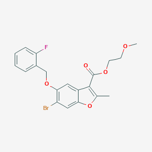 molecular formula C20H18BrFO5 B383620 2-Methoxyethyl 6-bromo-5-[(2-fluorophenyl)methoxy]-2-methyl-1-benzofuran-3-carboxylate CAS No. 384373-99-3