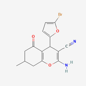 molecular formula C15H13BrN2O3 B3836201 2-amino-4-(5-bromo-2-furyl)-7-methyl-5-oxo-5,6,7,8-tetrahydro-4H-chromene-3-carbonitrile 