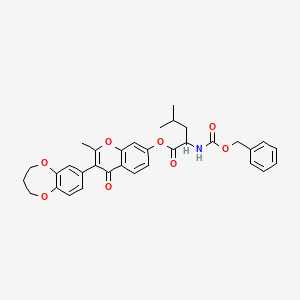 3-(3,4-dihydro-2H-1,5-benzodioxepin-7-yl)-2-methyl-4-oxo-4H-chromen-7-yl N-[(benzyloxy)carbonyl]leucinate