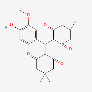 molecular formula C24H30O6 B3836228 2,2'-[(4-hydroxy-3-methoxyphenyl)methylene]bis(5,5-dimethyl-1,3-cyclohexanedione) CAS No. 7506-25-4