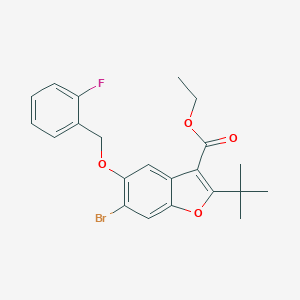 Ethyl 6-bromo-2-tert-butyl-5-[(2-fluorobenzyl)oxy]-1-benzofuran-3-carboxylate