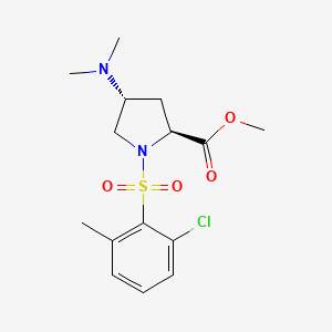 molecular formula C15H21ClN2O4S B3836247 methyl (2S,4R)-1-[(2-chloro-6-methylphenyl)sulfonyl]-4-(dimethylamino)pyrrolidine-2-carboxylate 