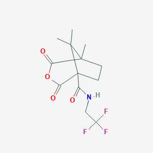 molecular formula C13H16F3NO4 B383626 5,8,8-trimethyl-2,4-dioxo-N-(2,2,2-trifluoroethyl)-3-oxabicyclo[3.2.1]octane-1-carboxamide CAS No. 1212440-97-5