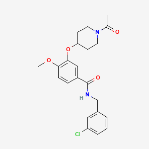 molecular formula C22H25ClN2O4 B3836266 3-[(1-acetyl-4-piperidinyl)oxy]-N-(3-chlorobenzyl)-4-methoxybenzamide 