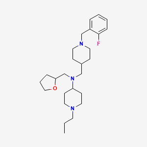 molecular formula C26H42FN3O B3836297 N-{[1-(2-fluorobenzyl)-4-piperidinyl]methyl}-1-propyl-N-(tetrahydro-2-furanylmethyl)-4-piperidinamine 