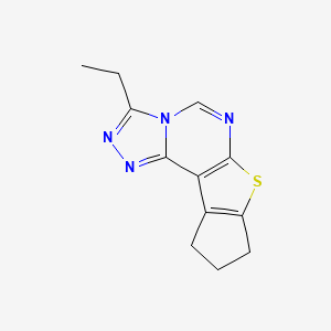 molecular formula C12H12N4S B3836311 3-ethyl-9,10-dihydro-8H-cyclopenta[4,5]thieno[3,2-e][1,2,4]triazolo[4,3-c]pyrimidine 