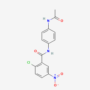 molecular formula C15H12ClN3O4 B3836313 N-[4-(acetylamino)phenyl]-2-chloro-5-nitrobenzamide 