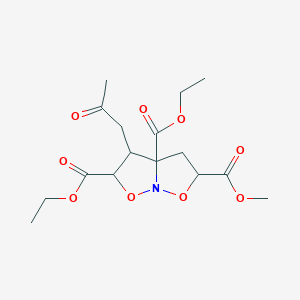 2,3a-diethyl 5-methyl 3-(2-oxopropyl)tetrahydro-3aH-isoxazolo[2,3-b]isoxazole-2,3a,5-tricarboxylate