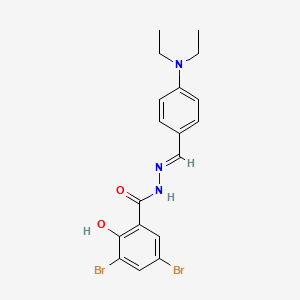 molecular formula C18H19Br2N3O2 B3836328 3,5-dibromo-N'-[4-(diethylamino)benzylidene]-2-hydroxybenzohydrazide 