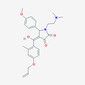 molecular formula C26H30N2O5 B383633 4-[4-(allyloxy)-2-methylbenzoyl]-1-[2-(dimethylamino)ethyl]-3-hydroxy-5-(4-methoxyphenyl)-1,5-dihydro-2H-pyrrol-2-one 