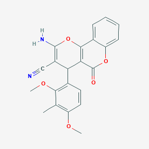 molecular formula C22H18N2O5 B3836330 2-amino-4-(2,4-dimethoxy-3-methylphenyl)-5-oxo-4H,5H-pyrano[3,2-c]chromene-3-carbonitrile 
