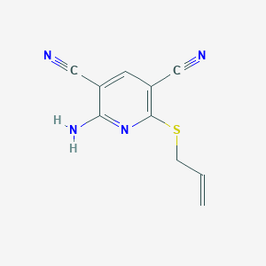 molecular formula C10H8N4S B3836332 2-(allylthio)-6-amino-3,5-pyridinedicarbonitrile 