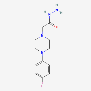 molecular formula C12H17FN4O B3836367 2-[4-(4-fluorophenyl)-1-piperazinyl]acetohydrazide 