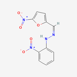 molecular formula C11H8N4O5 B3836375 5-nitro-2-furaldehyde (2-nitrophenyl)hydrazone 