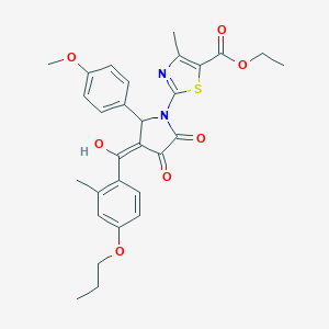ethyl 2-[3-hydroxy-5-(4-methoxyphenyl)-4-(2-methyl-4-propoxybenzoyl)-2-oxo-2,5-dihydro-1H-pyrrol-1-yl]-4-methyl-1,3-thiazole-5-carboxylate