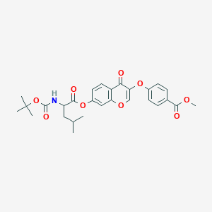molecular formula C28H31NO9 B3836382 3-[4-(methoxycarbonyl)phenoxy]-4-oxo-4H-chromen-7-yl N-(tert-butoxycarbonyl)leucinate 