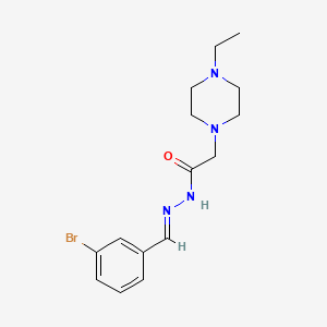 molecular formula C15H21BrN4O B3836389 N'-(3-bromobenzylidene)-2-(4-ethyl-1-piperazinyl)acetohydrazide 