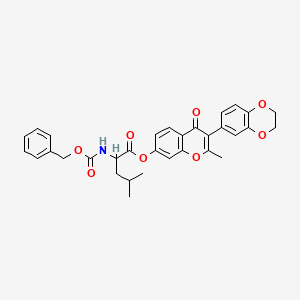 molecular formula C32H31NO8 B3836390 3-(2,3-dihydro-1,4-benzodioxin-6-yl)-2-methyl-4-oxo-4H-chromen-7-yl N-[(benzyloxy)carbonyl]leucinate 