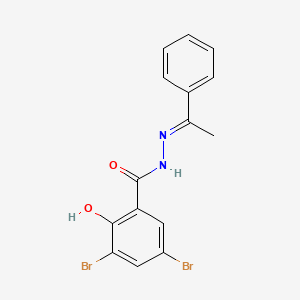 molecular formula C15H12Br2N2O2 B3836395 3,5-dibromo-2-hydroxy-N'-(1-phenylethylidene)benzohydrazide 
