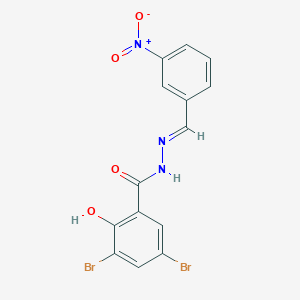 molecular formula C14H9Br2N3O4 B3836411 3,5-dibromo-2-hydroxy-N'-(3-nitrobenzylidene)benzohydrazide 