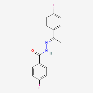 molecular formula C15H12F2N2O B3836428 4-fluoro-N'-[1-(4-fluorophenyl)ethylidene]benzohydrazide 