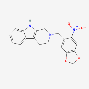 2-[(6-nitro-1,3-benzodioxol-5-yl)methyl]-2,3,4,9-tetrahydro-1H-beta-carboline