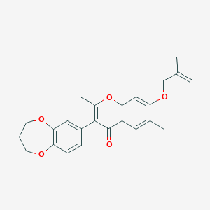 molecular formula C25H26O5 B383644 3-(3,4-dihydro-2H-1,5-benzodioxepin-7-yl)-6-ethyl-2-methyl-7-(2-methylprop-2-enoxy)chromen-4-one CAS No. 610762-35-1
