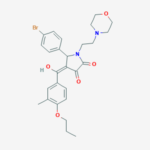 molecular formula C27H31BrN2O5 B383646 5-(4-bromophenyl)-3-hydroxy-4-(3-methyl-4-propoxybenzoyl)-1-(2-morpholin-4-ylethyl)-1,5-dihydro-2H-pyrrol-2-one 