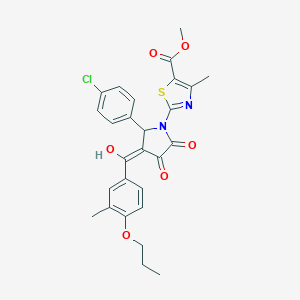 methyl 2-[2-(4-chlorophenyl)-4-hydroxy-3-(3-methyl-4-propoxybenzoyl)-5-oxo-2,5-dihydro-1H-pyrrol-1-yl]-4-methyl-1,3-thiazole-5-carboxylate
