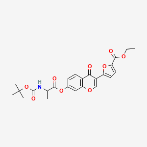 molecular formula C24H25NO9 B3836502 ethyl 5-(7-{[N-(tert-butoxycarbonyl)alanyl]oxy}-4-oxo-4H-chromen-3-yl)-2-furoate 