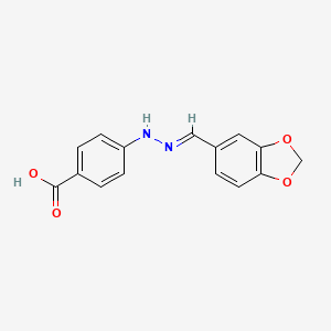 molecular formula C15H12N2O4 B3836528 4-[2-(1,3-benzodioxol-5-ylmethylene)hydrazino]benzoic acid 