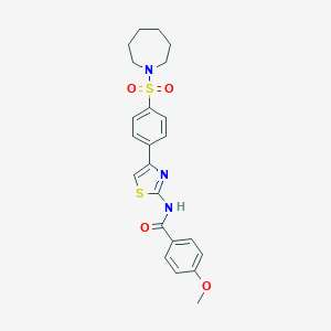 molecular formula C23H25N3O4S2 B383653 N-{4-[4-(azepan-1-ylsulfonyl)phenyl]-1,3-thiazol-2-yl}-4-methoxybenzamide CAS No. 433313-41-8