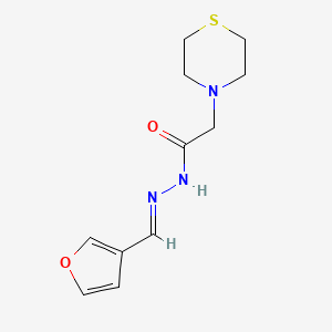 molecular formula C11H15N3O2S B3836536 N'-(3-furylmethylene)-2-(4-thiomorpholinyl)acetohydrazide 