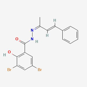 molecular formula C17H14Br2N2O2 B3836551 3,5-dibromo-2-hydroxy-N'-(1-methyl-3-phenyl-2-propen-1-ylidene)benzohydrazide 