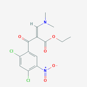 molecular formula C14H14Cl2N2O5 B3836555 ethyl 2-(2,4-dichloro-5-nitrobenzoyl)-3-(dimethylamino)acrylate 