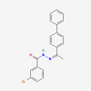 molecular formula C21H17BrN2O B3836564 N'-[1-(4-biphenylyl)ethylidene]-3-bromobenzohydrazide 
