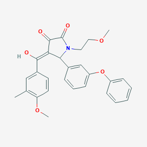 molecular formula C28H27NO6 B383657 3-hydroxy-1-(2-methoxyethyl)-4-(4-methoxy-3-methylbenzoyl)-5-(3-phenoxyphenyl)-1,5-dihydro-2H-pyrrol-2-one 