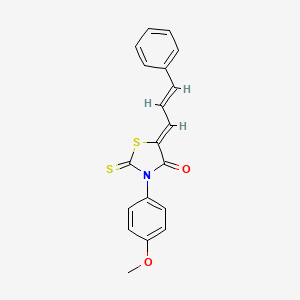 molecular formula C19H15NO2S2 B3836582 3-(4-methoxyphenyl)-5-(3-phenyl-2-propen-1-ylidene)-2-thioxo-1,3-thiazolidin-4-one 