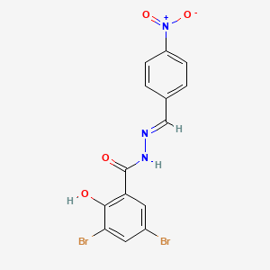 molecular formula C14H9Br2N3O4 B3836596 3,5-dibromo-2-hydroxy-N'-(4-nitrobenzylidene)benzohydrazide 