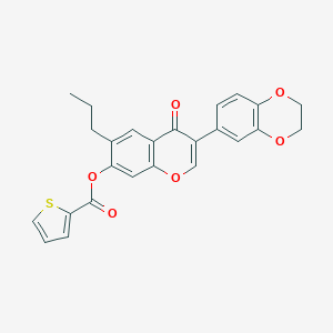 molecular formula C25H20O6S B383660 3-(2,3-dihydro-1,4-benzodioxin-6-yl)-4-oxo-6-propyl-4H-chromen-7-yl 2-thiophenecarboxylate CAS No. 610752-90-4