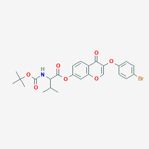 molecular formula C25H26BrNO7 B3836606 3-(4-bromophenoxy)-4-oxo-4H-chromen-7-yl N-(tert-butoxycarbonyl)valinate 