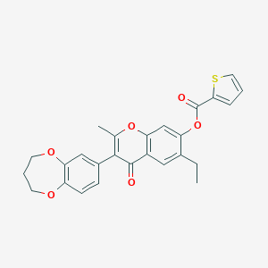 [3-(3,4-dihydro-2H-1,5-benzodioxepin-7-yl)-6-ethyl-2-methyl-4-oxochromen-7-yl] thiophene-2-carboxylate