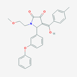 (4E)-4-[hydroxy-(4-methylphenyl)methylidene]-1-(2-methoxyethyl)-5-(3-phenoxyphenyl)pyrrolidine-2,3-dione