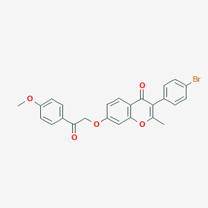 molecular formula C25H19BrO5 B383667 3-(4-Bromophenyl)-7-[2-(4-methoxyphenyl)-2-oxoethoxy]-2-methylchromen-4-one CAS No. 610763-93-4