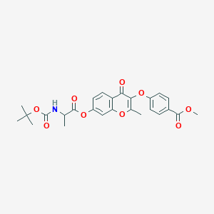 molecular formula C26H27NO9 B3836704 methyl 4-[(7-{[N-(tert-butoxycarbonyl)alanyl]oxy}-2-methyl-4-oxo-4H-chromen-3-yl)oxy]benzoate 