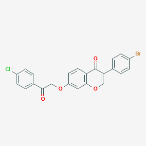 molecular formula C23H14BrClO4 B383672 3-(4-bromophenyl)-7-[2-(4-chlorophenyl)-2-oxoethoxy]-4H-chromen-4-one 