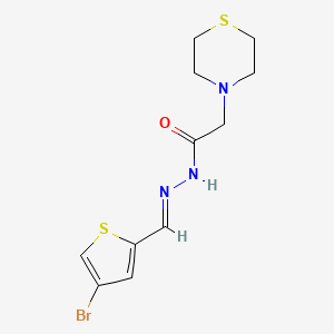 molecular formula C11H14BrN3OS2 B3836746 N'-[(4-bromo-2-thienyl)methylene]-2-(4-thiomorpholinyl)acetohydrazide 